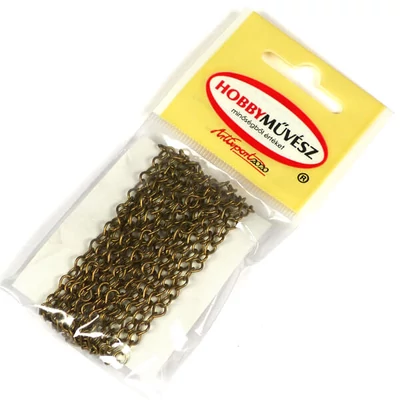 Lanț metalic pentru bijuterii, 2 m - culoare bronz antic, 3x4 mm