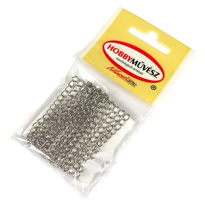 Lanț metalic pentru bijuterii, 2 m - rodiu, 3x6 mm