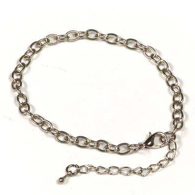 Brățară metalică cu închizător, prelungire lanț, 20 cm
