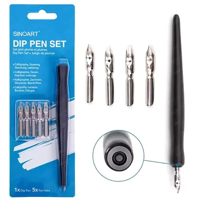 Set caligrafie, 6 piese - vârf tăiat