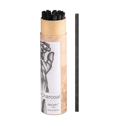 Set de cărbuni de desen arși (din ramuri de salcie) – 25 buc, 4-5 mm