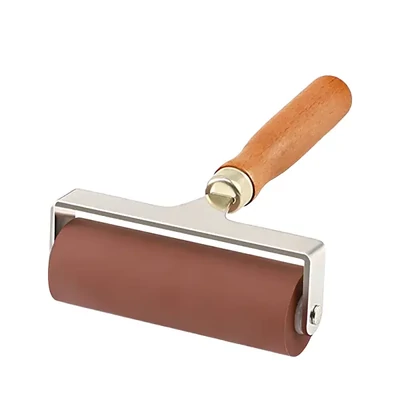 Rolă pentru cerneală de linoleum - 10 cm, cauciuc moale
