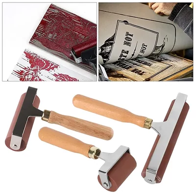 Rolă pentru cerneală de linoleum - 15 cm, cauciuc moale