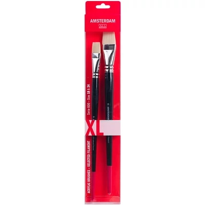 Set de pensule Talens Amsterdam 600 XL, plat, sintetic, 2 buc (18-24)