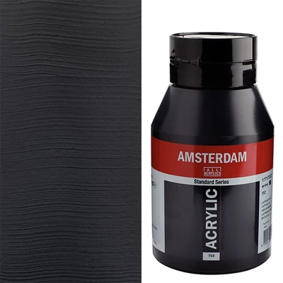 Talens Amsterdam vopsea acrilică, 1000 ml - 702, lamp black