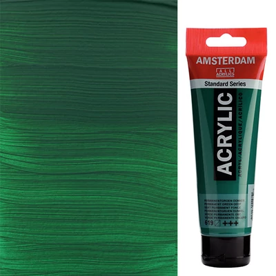 Talens Amsterdam vopsea acrilică, 120 ml - 619, permanent green deep