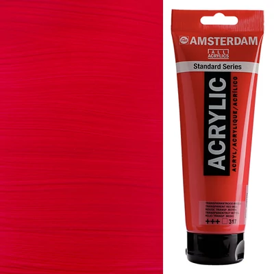 Talens Amsterdam vopsea acrilică, 250 ml - 317, transparent red medium