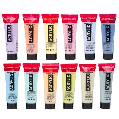 Talens Amsterdam set vopsea acrilică - 12x20 ml, culori pastelate