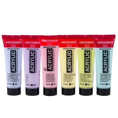 Talens Amsterdam set vopsea acrilică - 6x20 ml, culori pastelate