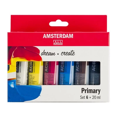 Talens Amsterdam set vopsea acrilică - 6x20 ml, culori primer 