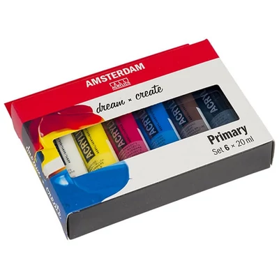 Talens Amsterdam set vopsea acrilică - 6x20 ml, culori primer 