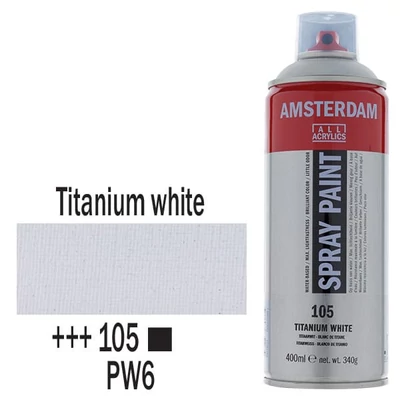 Talens Amsterdam spray vopsea acrilică pe bază de apă, 400 ml - 105, titanium white