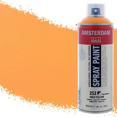 Talens Amsterdam spray vopsea acrilică pe bază de apă, 400 ml - 253, gold yellow