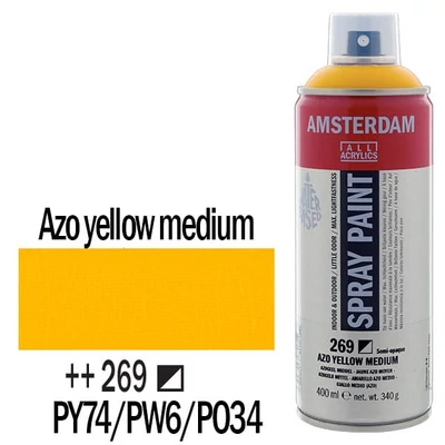 Talens Amsterdam spray vopsea acrilică pe bază de apă, 400 ml - 269, azo yellow medium