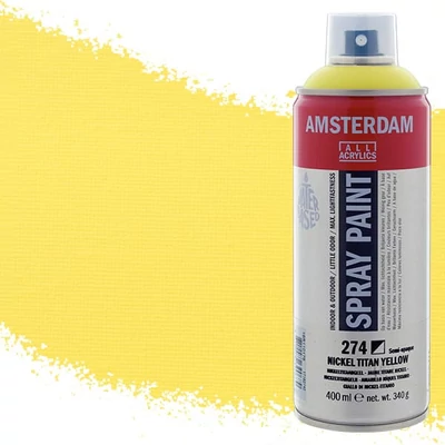 Talens Amsterdam spray vopsea acrilică pe bază de apă, 400 ml - 274, nickel titanium yellow