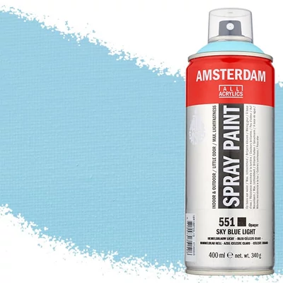 Talens Amsterdam spray vopsea acrilică pe bază de apă, 400 ml - 551, sky blue light