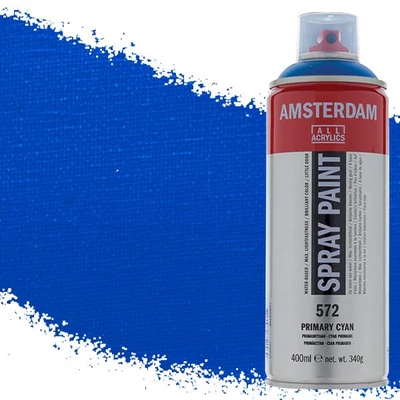 Talens Amsterdam spray vopsea acrilică pe bază de apă, 400 ml - 572, primary cyan