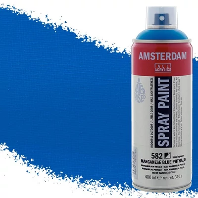 Talens Amsterdam spray vopsea acrilică pe bază de apă, 400 ml - 582, manganese blue phthalo