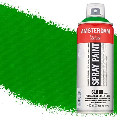 Talens Amsterdam spray vopsea acrilică pe bază de apă, 400 ml - 618, permanent green light