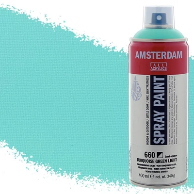 Talens Amsterdam spray vopsea acrilică pe bază de apă, 400 ml - 660, turquoise green light