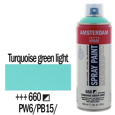Talens Amsterdam spray vopsea acrilică pe bază de apă, 400 ml - 660, turquoise green light