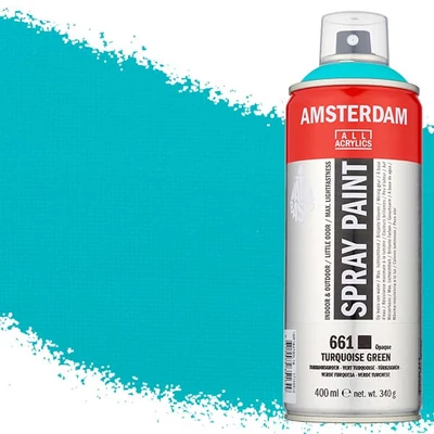 Talens Amsterdam spray vopsea acrilică pe bază de apă, 400 ml - 661, turquoise green