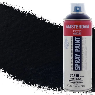 Talens Amsterdam spray vopsea acrilică pe bază de apă, 400 ml - 702, lamp black