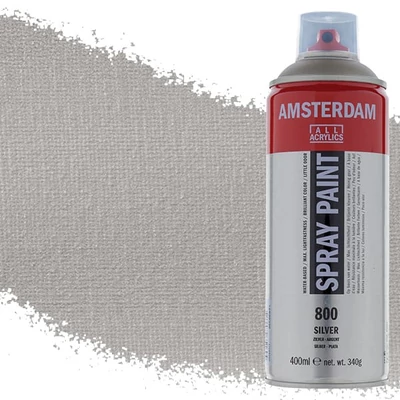 Talens Amsterdam spray vopsea acrilică pe bază de apă, 400 ml - 800, silver