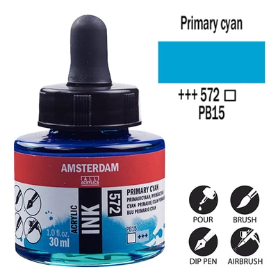 Talens Amsterdam cerneală acrilică, 30 ml - 572, primary cyan