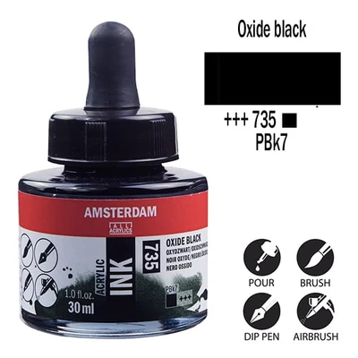 Talens Amsterdam cerneală acrilică, 30 ml - 735, oxide black