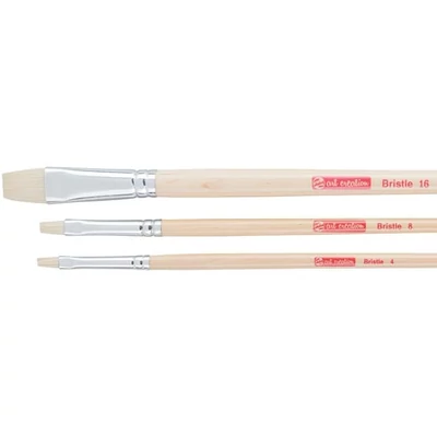 Set de pensule Talens Art Creation Bristle - plat, cu peri, 3 buc (4-8-16)