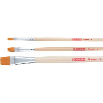 Set de pensule Talens Art Creation Filament - plate, sintetice, 3 buc (4-8-16)