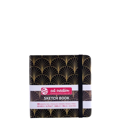 Caiet de desen și schițe Talens Art Creation Sketch Book,  140 g, 80 coli - 12x12 cm, Art Deco