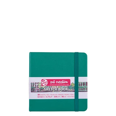 Carnet de schițe Talens Art Creation, 140 g, 80 coli - 12x12 cm, verde închis