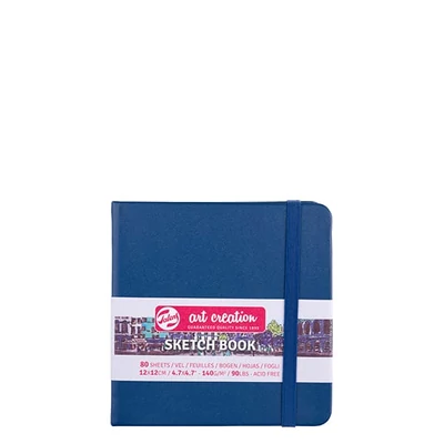 Caiet de desen și schițe Talens Art Creation Sketch Book,  140 g, 80 coli - 12x12 cm, bleumarin