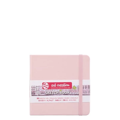 Caiet de desen și schițe Talens Art Creation Sketch Book,  140 g, 80 coli - 12x12 cm, roz pastel