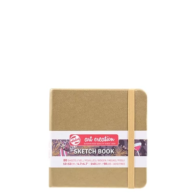 Caiet de desen și schițe Talens Art Creation Sketch Book,  140 g, 80 coli - 12x12 cm, aur alb