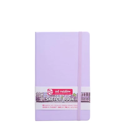 Caiet de desen și schițe Talens Art Creation Sketch Book,  140 g, 80 coli - 13x21 cm, violet pastel