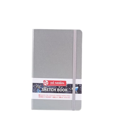 Caiet de desen și schițe Talens Art Creation Sketch Book,  140 g, 80 coli - 13x21 cm, argintiu