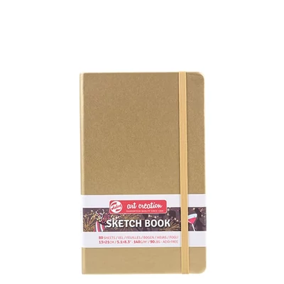 Caiet de desen și schițe Talens Art Creation Sketch Book,  140 g, 80 coli - 13x21 cm, aur alb