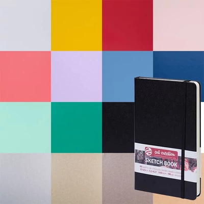 Caiet de desen și schițe Talens Art Creation Sketch Book,  140 g, 80 coli, 13x21 cm - în diverse culori