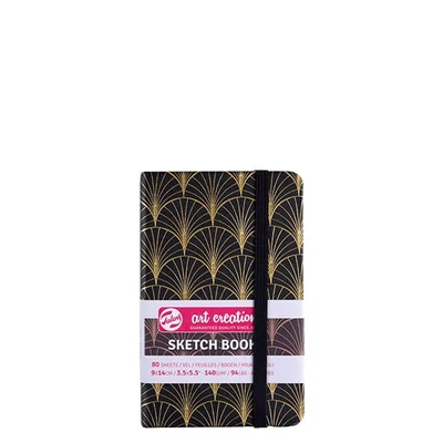 Caiet de desen și schițe Talens Art Creation Sketch Book,  140 g, 80 coli - 9x14 cm, Art Deco