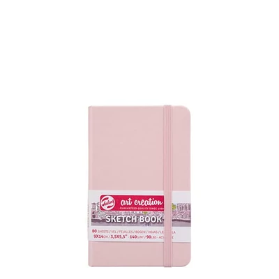 Caiet de desen și schițe Talens Art Creation Sketch Book,  140 g, 80 coli - 9x14 cm, roz pastel