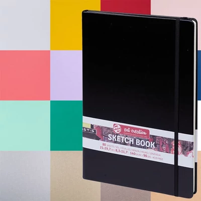 Caiet de desen și schițe Talens Art Creation Sketch Book,  140 g, 80 coli , A4 - în diverse culori