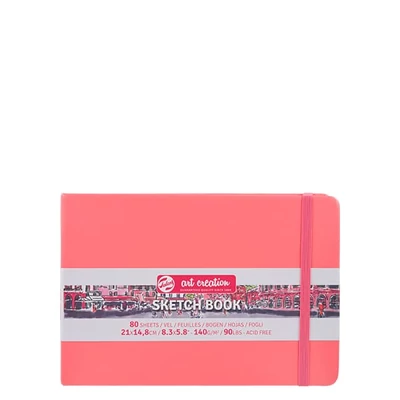 Caiet de desen și schițe Talens Art Creation Sketch Book,  140 g, 80 coli  - A5 peisaj, coral