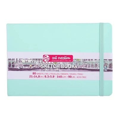Caiet de desen și schițe Talens Art Creation Sketch Book,  140 g, 80 coli  - A5 peisaj, mentă