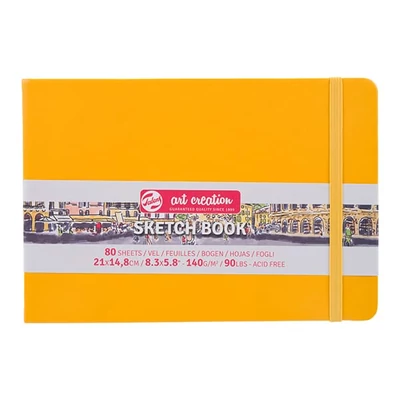 Caiet de desen și schițe Talens Art Creation Sketch Book,  140 g, 80 coli  - peisaj A5, galben auriu