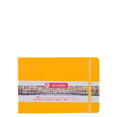 Caiet de desen și schițe Talens Art Creation Sketch Book,  140 g, 80 coli  - peisaj A5, galben auriu