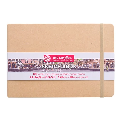 Caiet de desen și schițe Talens Art Creation Sketch Book,  140 g, 80 coli  - A5 peisaj, hârtie kraft