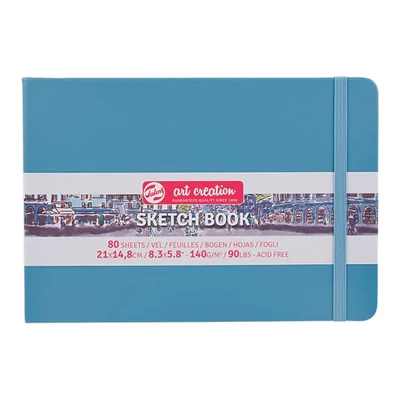 Caiet de desen și schițe Talens Art Creation Sketch Book,  140 g, 80 coli  - A5 peisaj, albastru deschis